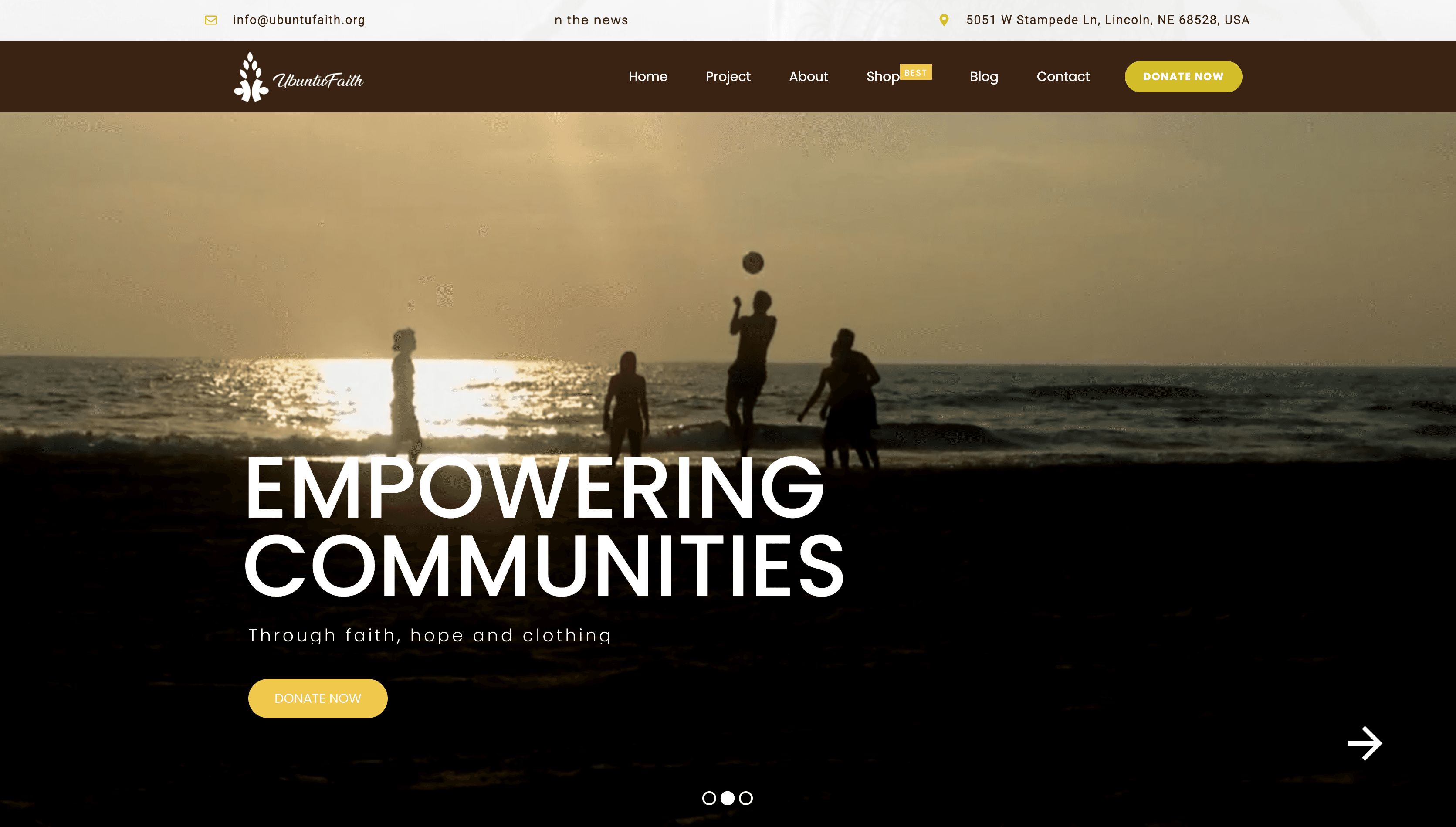 Ubuntu Faith Organization - web platform built by Enoveta in Rwanda