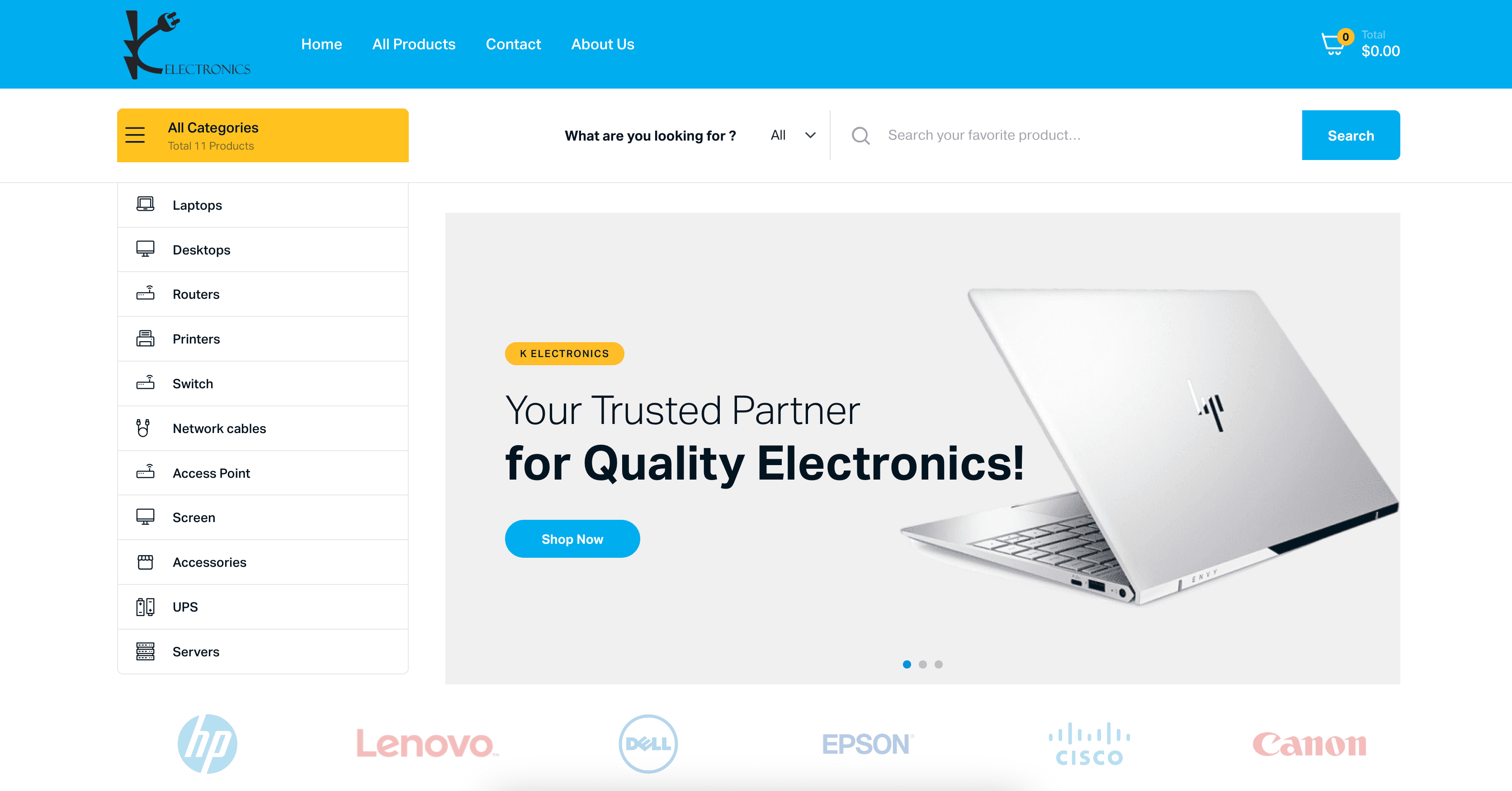 K-Electronics E-commerce - web platform built by Enoveta in Rwanda