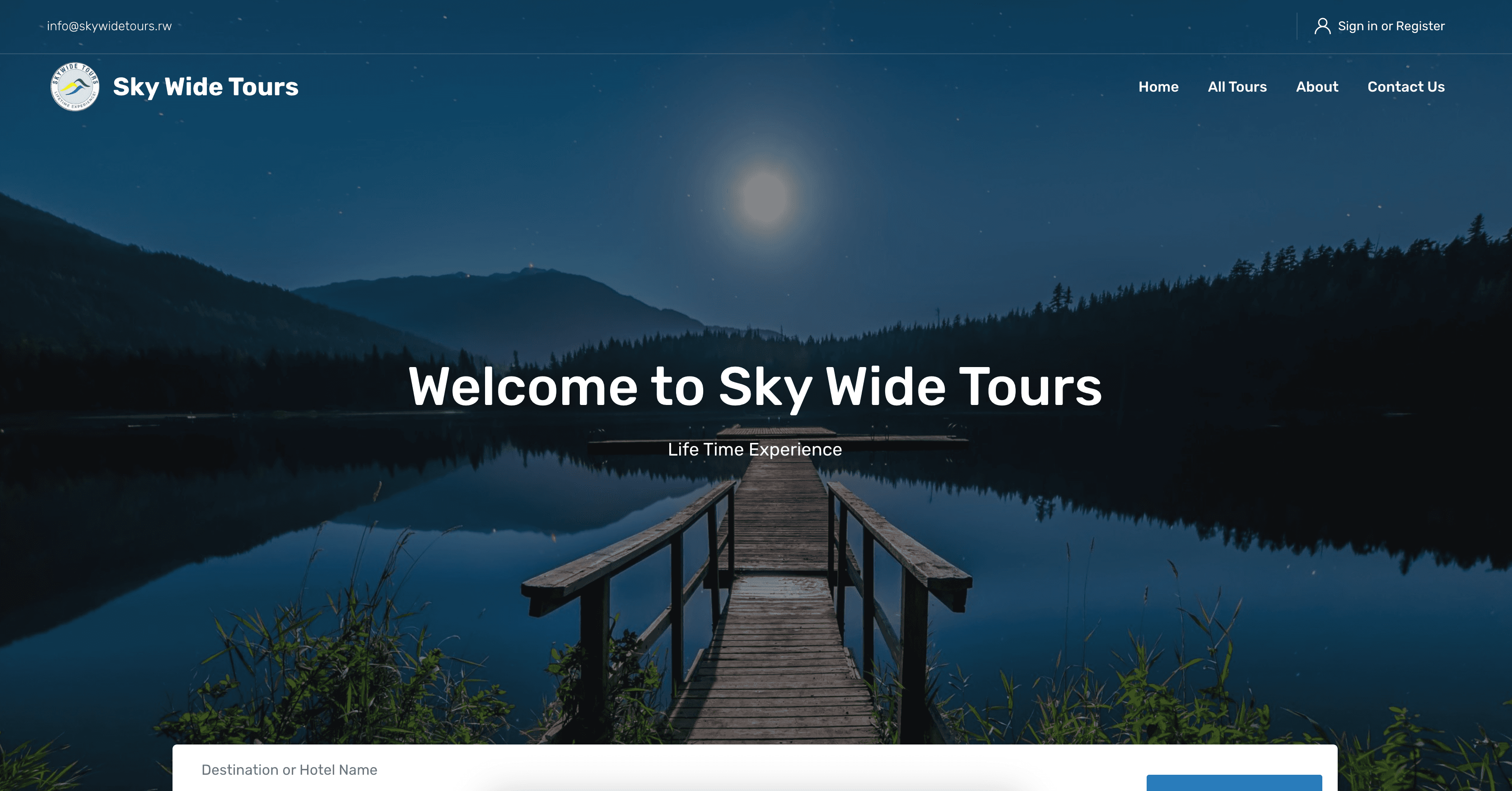 Sky Wide Tour & Travel - web platform built by Enoveta in Rwanda
