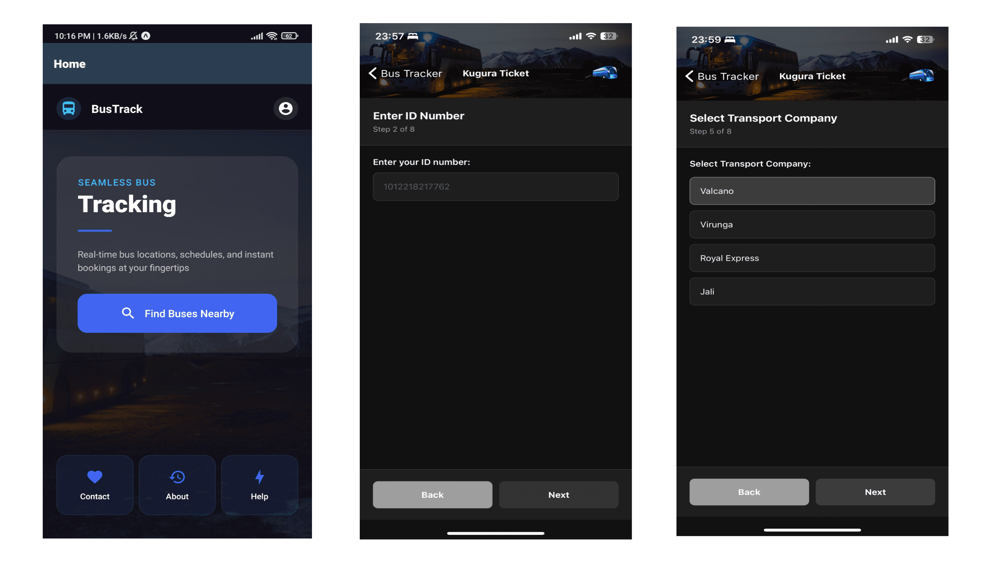 Real-Time Bus Tracking App - mobile app built by Enoveta in Rwanda